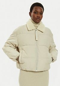 Kurtka puchowa Calvin Klein Jeans beżowa damska Zimowa