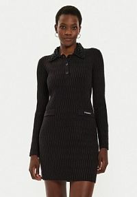 Sukienka dzianinowa PINKO czarna 