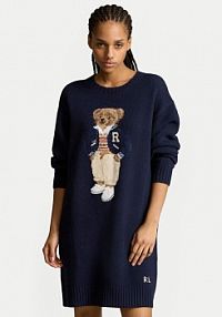 Sukienka dzianinowa Polo Ralph Lauren granatowa 