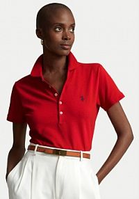 Koszulka polo Polo Ralph Lauren czerwona damska Ralph Lauren  211870245004  Slim Fit