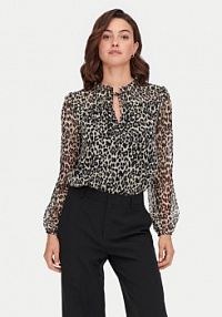 Bluzka ONLY czarna damska Ditsy 15229700  Regular Fit