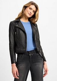 Kurtka skórzana Kobiety skóra czarna jednolity XS Y.A.S damska
