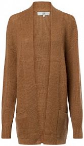 Płaszcz z dzianiny z zawartością moheru Kobiety Sztuczne włókno brązowy jednolity XL/XXL IPURI damski