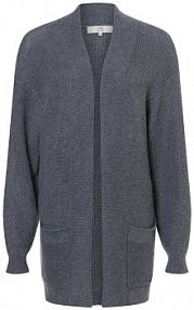 Płaszcz z dzianiny z zawartością moheru Kobiety Sztuczne włókno szary jednolity XL/XXL IPURI damski