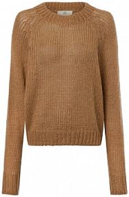 Sweter  z dzianiny Kobiety brązowy jednolity L IPURI damski