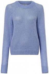 Sweter  z dzianiny Kobiety niebieski jednolity S IPURI damski