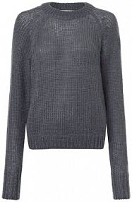 Sweter  z dzianiny Kobiety szary jednolity L IPURI damski