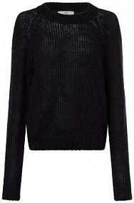 Sweter  z dzianiny Kobiety czarny jednolity XL IPURI damski