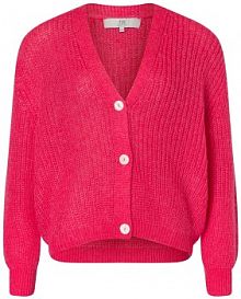 Kardigan z zawartością wełny i moheru Kobiety Sztuczne włókno wyrazisty róż jednolity XL/XXL IPURI