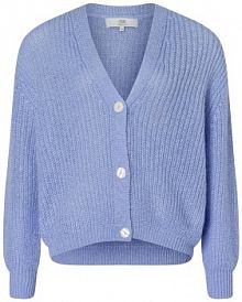 Kardigan z zawartością wełny i moheru Kobiety Sztuczne włókno niebieski jednolity XL/XXL IPURI