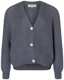 Kardigan z zawartością wełny i moheru Kobiety Sztuczne włókno szary jednolity XL/XXL IPURI