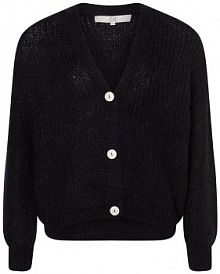 Kardigan z zawartością wełny i moheru Kobiety Sztuczne włókno czarny jednolity XL/XXL IPURI