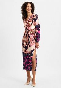 Letnia sukienka  Kobiety wiskoza różowa/niebieska wzorzysty 42 IPURI