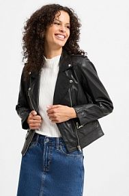 Kurtka skórzana  Nuzandras Kobiety skóra czarna jednolity 44 Nümph damska