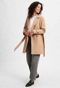 Płaszcz  Kobiety beżowy marmurkowy 42 zero damski