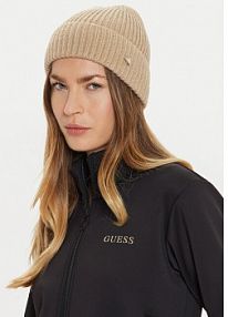 Czapka zimowa Guess beżowa damska