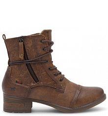 Botki na obcasie Mustang brązowe