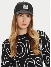 Czapka z daszkiem EA7 Emporio Armani czarna damska
