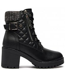 Botki na obcasie Refresh czarne