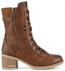 Botki na obcasie Mustang brązowe