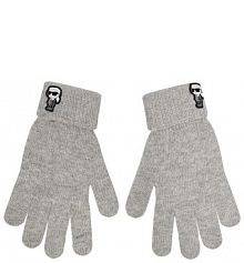 Rękawiczki KARL LAGERFELD szare damskie