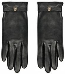 Rękawiczki skórzane BOSS czarne