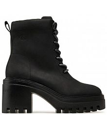 Botki na obcasie Calvin Klein Jeans czarne