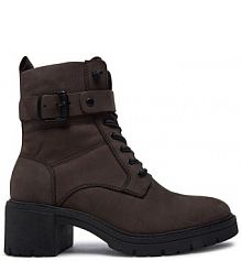 Botki na obcasie Marco Tozzi brązowe