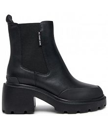 Botki na obcasie Tommy Jeans czarne