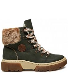 Botki Rieker zielone damskie