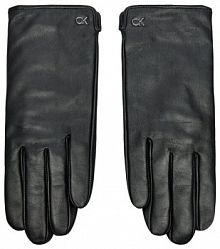 Rękawiczki skórzane Calvin Klein czarne