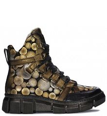 Botki Maciejka złote damskie