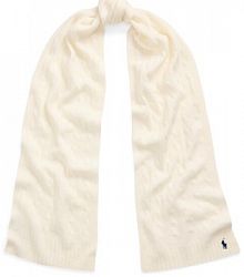 Szalik Polo Ralph Lauren kremowy damski