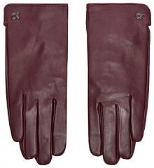Rękawiczki skórzane Calvin Klein bordowy