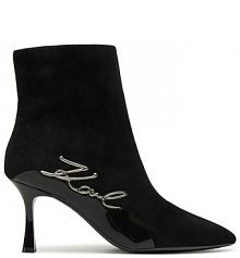 Botki na obcasie KARL LAGERFELD czarne