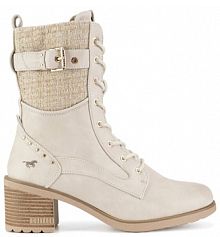Botki na obcasie Mustang białe