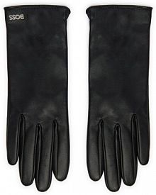 Rękawiczki skórzane BOSS czarne