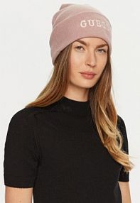 Czapka zimowa Guess różowa damska
