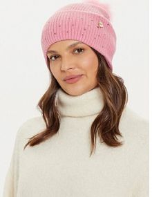 Czapka zimowa Guess różowa damska