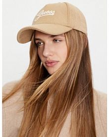 Czapka z daszkiem Guess beżowa damska