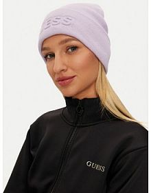 Czapka zimowa Guess fioletowa damska