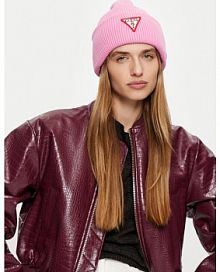 Czapka zimowa Guess różowa damska