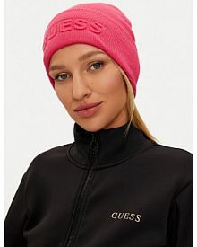 Czapka zimowa Guess różowa damska