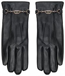 Rękawiczki skórzane Guess czarne