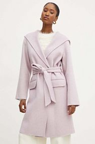 Płaszcz Silvian Heach  fioletowy damski GPA24279CP