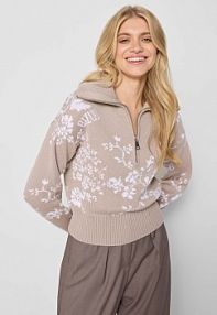 Sweter BIZUU  beżowy damski ZIPPI.BEZOWY