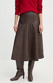 Spódnica midi Sandro Ferrone  brązowa SFS15YBESEREN