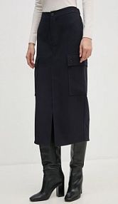 Spódnica midi Sandro Ferrone  granatowa SFS32YBEMIRKO