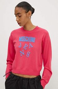 Sweter Moschino Jeans  różowy damski 0925.8205