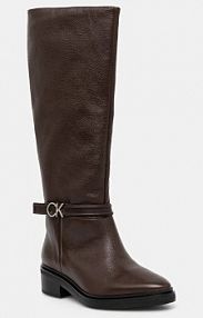 Kozaki Calvin Klein  brązowe damskie HW0HW02184